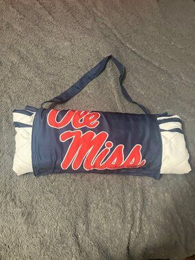 Logo Brands Ole Miss Rebels Roll Up Quilted Travel Outdoor Blanket 60" x 70"